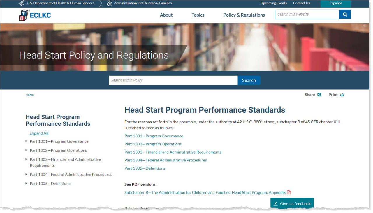 Tools and Resources to Help Meet Head Start Performance Standards